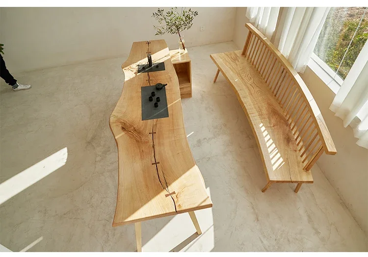 Ash wood all solid wood tea table desk log large board coffee table modern simple new Chinese tea table
Ash wood all solid wood tea table desk log large board coffee table modern simple new Chinese tea table