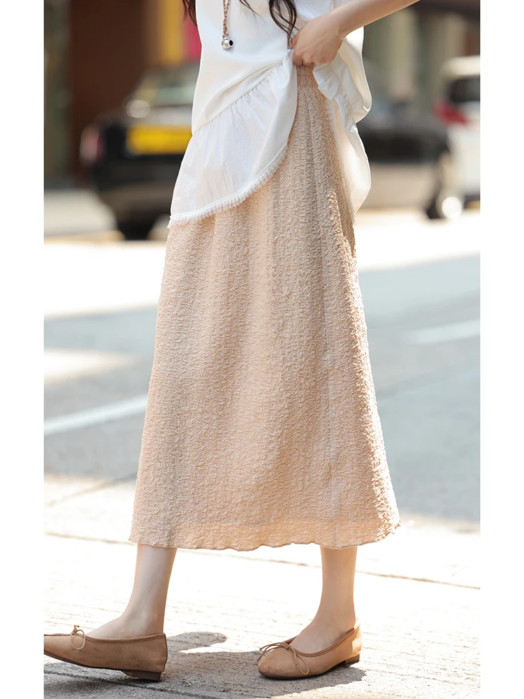 Ele High Waist Midi Skirt Women's Pure Color Summer New Sle Slimming A-Line Skirt Casual Chic Long Skirt
Ele High Waist Midi Skirt Women's Pure Color Summer New Sle Slimming A-Line Skirt Casual Chic Long Skirt