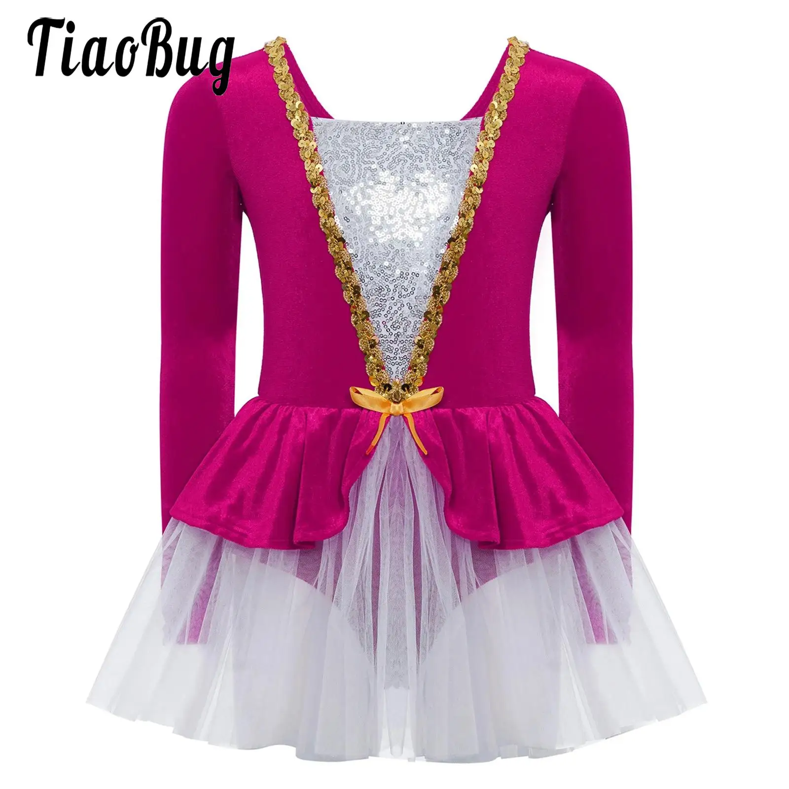 Kids Girls Leotards Ballet Dance Costumes Ballerina Dancing Tulle Dress Long Sleeves Shiny Sequins Patchwork Velvet Tutu Dress
Kids Girls Leotards Ballet Dance Costumes Ballerina Dancing Tulle Dress Long Sleeves Shiny Sequins Patchwork Velvet Tutu Dress