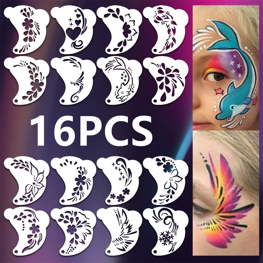 16PCS Kids Face Paint Stencils Reusable Carnival Templates for Halloween/Cosplay Eco-Friendly Plastic Stencil Masks 7.2x7.7cm
16PCS Kids Face Paint Stencils Reusable Carnival Templates for Halloween/Cosplay Eco-Friendly Plastic Stencil Masks 7.2x7.7cm