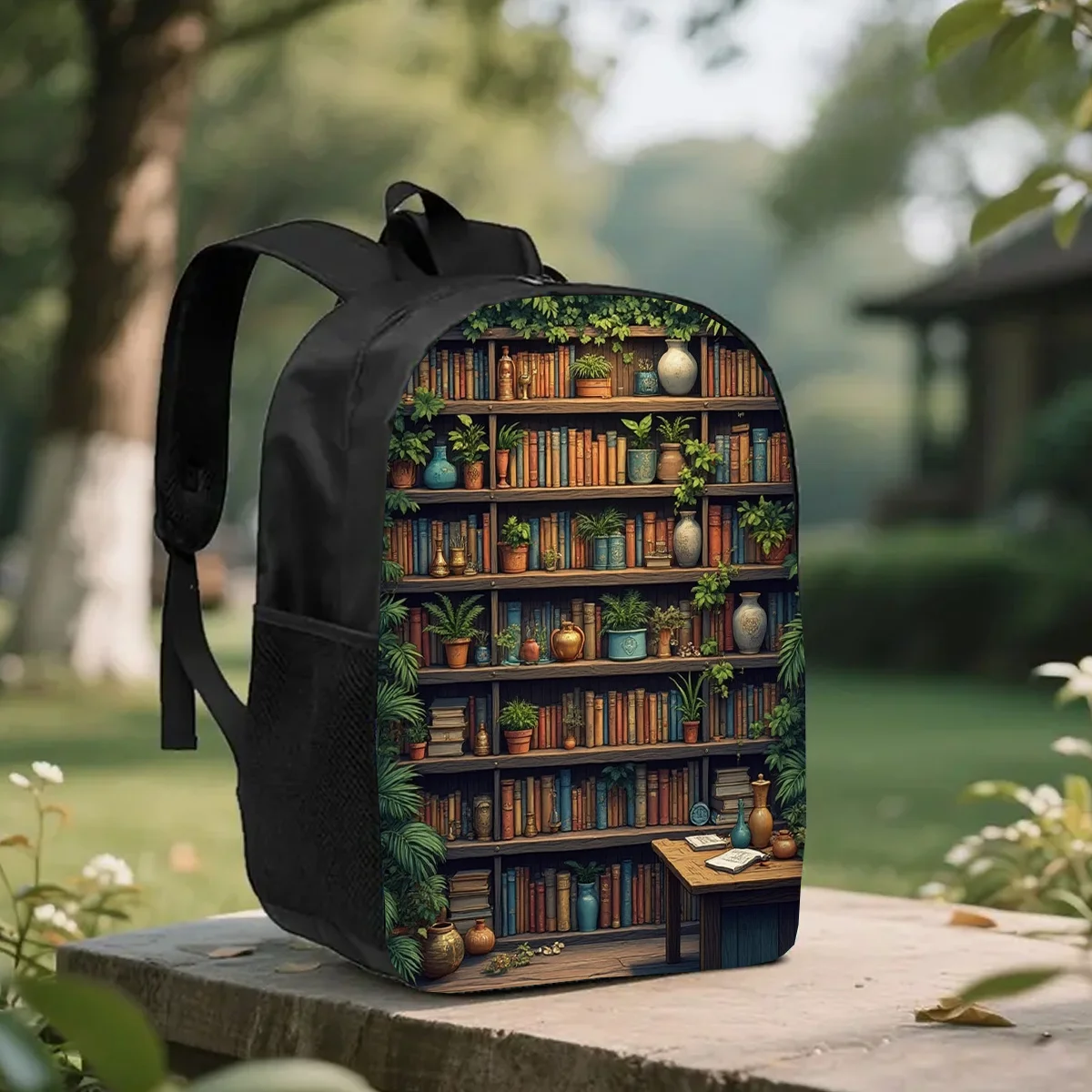 1pc, retro bookshelf backpack, large-capacity 17-inch casual backpack notebook bag with water bottle holder
1pc, retro bookshelf backpack, large-capacity 17-inch casual backpack notebook bag with water bottle holder