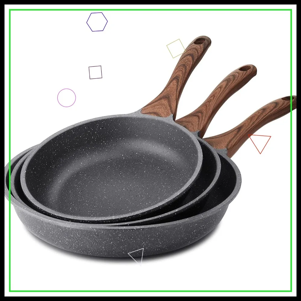 Набор антипригарных сковородок с швейцарским гранитным покрытием, здоровая посуда для приготовления пищи, без PFOA (9,5+11+12,5 дюймов)
Набор антипригарных сковородок с швейцарским гранитным покрытием, здоровая посуда для приготовления пищи, без PFOA (9,5+11+12,5 дюймов)