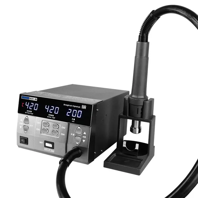 Паяльная станция 8620DX с термофеном, паяльная станция с цифровым дисплеем Bga для ремонта фотоэлементов, тепловая станция
Паяльная станция 8620DX с термофеном, паяльная станция с цифровым дисплеем Bga для ремонта фотоэлементов, тепловая станция