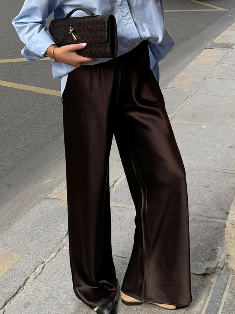 LIinar 2026 Spring Summer Women Solid Loose-Fit Straight-Leg Pants Acetate-Satin-Look High-Waisted Drapey Casual Pants
LIinar 2026 Spring Summer Women Solid Loose-Fit Straight-Leg Pants Acetate-Satin-Look High-Waisted Drapey Casual Pants