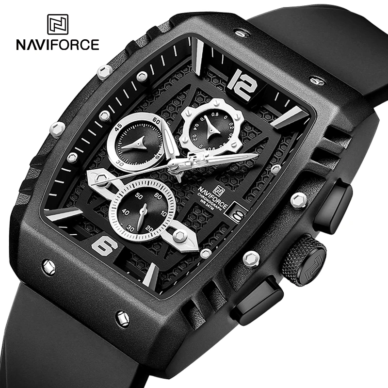 Часы наручные NAVIFORCE Мужские кварцевые, классические модные Водонепроницаемые многофункциональные с хронографом, с силиконовым ремешком, с датой
Часы наручные NAVIFORCE Мужские кварцевые, классические модные Водонепроницаемые многофункциональные с хронографом, с силиконовым ремешком, с датой
