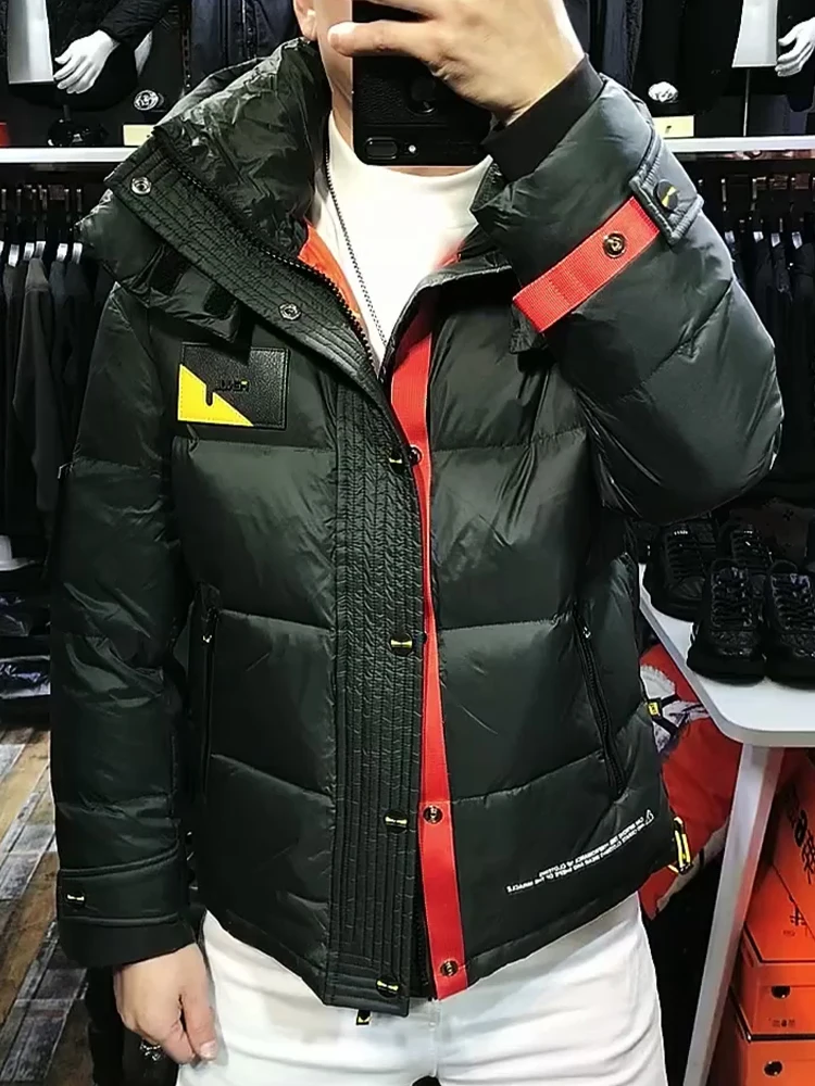 Trendy Hooded down Jaet Men's Winter Thiened Warm Comfortable Youth Soft Outerwear Faionable White Du down Filling
Trendy Hooded down Jaet Men's Winter Thiened Warm Comfortable Youth Soft Outerwear Faionable White Du down Filling