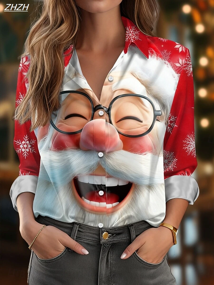 Женская рождественская блузка Санта-Клауса, элегантный дизайн с воротником рубашки, винтажная праздничная офисная одежда, осенне-зимняя рабочая повседневная мода
Женская рождественская блузка Санта-Клауса, элегантный дизайн с воротником рубашки, винтажная праздничная офисная одежда, осенне-зимняя рабочая повседневная мода