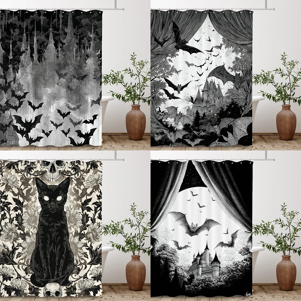 Halloween Shower Curtain All Saints'Day Shower Curtain Terrible black bat crow Printed fabric home Decor Bathroom Curtain
Halloween Shower Curtain All Saints'Day Shower Curtain Terrible black bat crow Printed fabric home Decor Bathroom Curtain