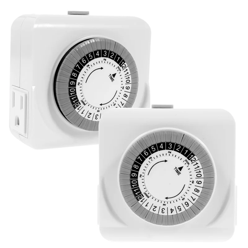 AB41-Indoor Mechanical Outlet Timer, 3Prong Timer For Electrical Outlets Indoor With 2 Outlets, 24 Hour US Plug Light Timer
AB41-Indoor Mechanical Outlet Timer, 3Prong Timer For Electrical Outlets Indoor With 2 Outlets, 24 Hour US Plug Light Timer