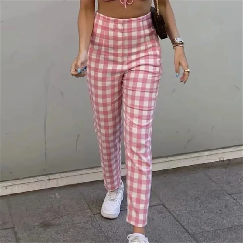 Women Summer High Waist Zipper Straight Chic Pants 2023 Female Fashion Pink Plaid Suit Cotton Sweet College Style Long Trousers
Women Summer High Waist Zipper Straight Chic Pants 2023 Female Fashion Pink Plaid Suit Cotton Sweet College Style Long Trousers