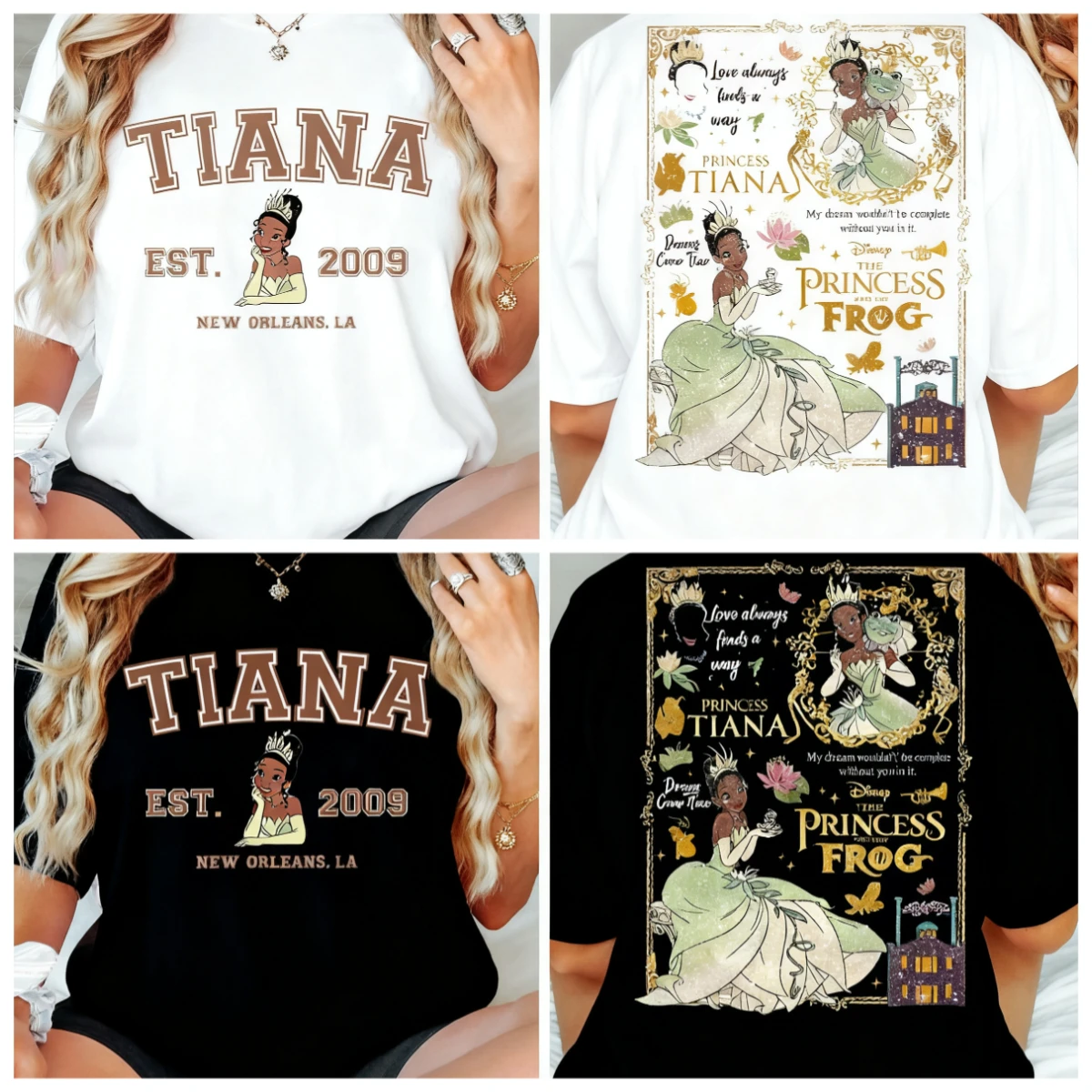 Disney Trendy Casual Princess and Frog Reversible Design Princess Tiana Cute T-Shirt Unisex All Seasons Basic Street Dress Top
Disney Trendy Casual Princess and Frog Reversible Design Princess Tiana Cute T-Shirt Unisex All Seasons Basic Street Dress Top