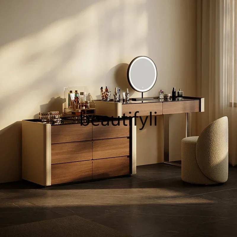 Dresser Saddle Leather Bucket Cabinet Integrated Makeup Table Advanced Light Luxury Designer
Dresser Saddle Leather Bucket Cabinet Integrated Makeup Table Advanced Light Luxury Designer