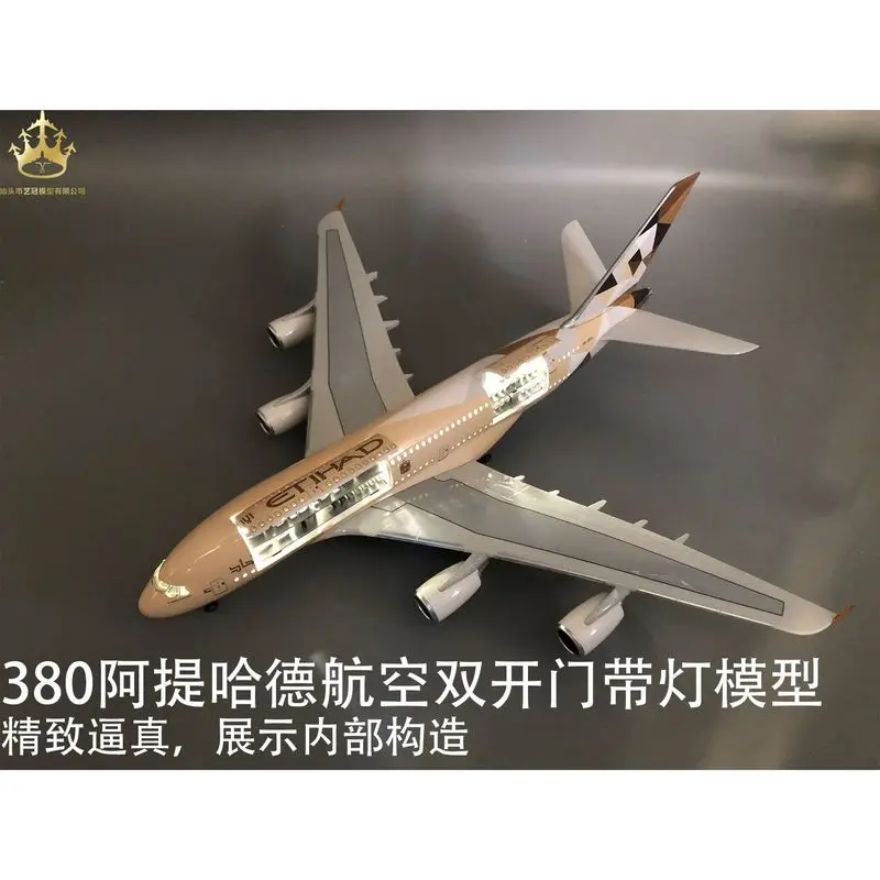 380 Etihad Double Door Airplane Model 46cm with Lights and Wheels Simulation Static Model
380 Etihad Double Door Airplane Model 46cm with Lights and Wheels Simulation Static Model