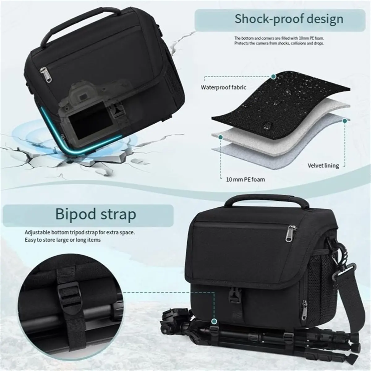 A78I Camera Storage Bag SLR Camera Shoulder Bag Storage Messenger Stand-Alone Light Weight Waterproof Bag
A78I Camera Storage Bag SLR Camera Shoulder Bag Storage Messenger Stand-Alone Light Weight Waterproof Bag