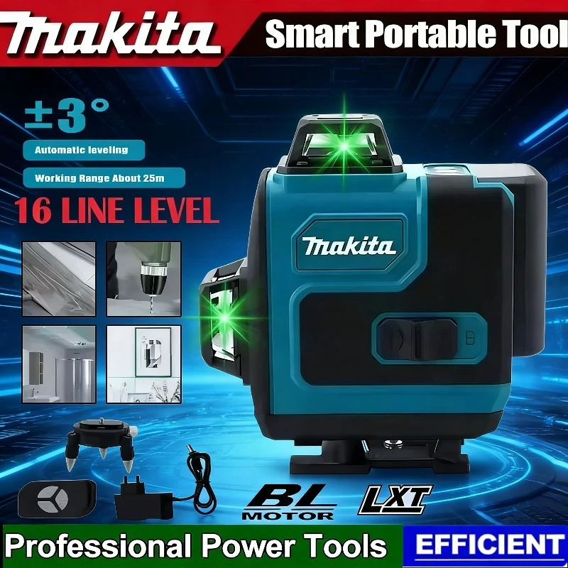 Лазерный уровень Makita с 16 линиями, высокоточный, с зеленым лучом, настенный, портативный, самовыравнивающийся
Лазерный уровень Makita с 16 линиями, высокоточный, с зеленым лучом, настенный, портативный, самовыравнивающийся