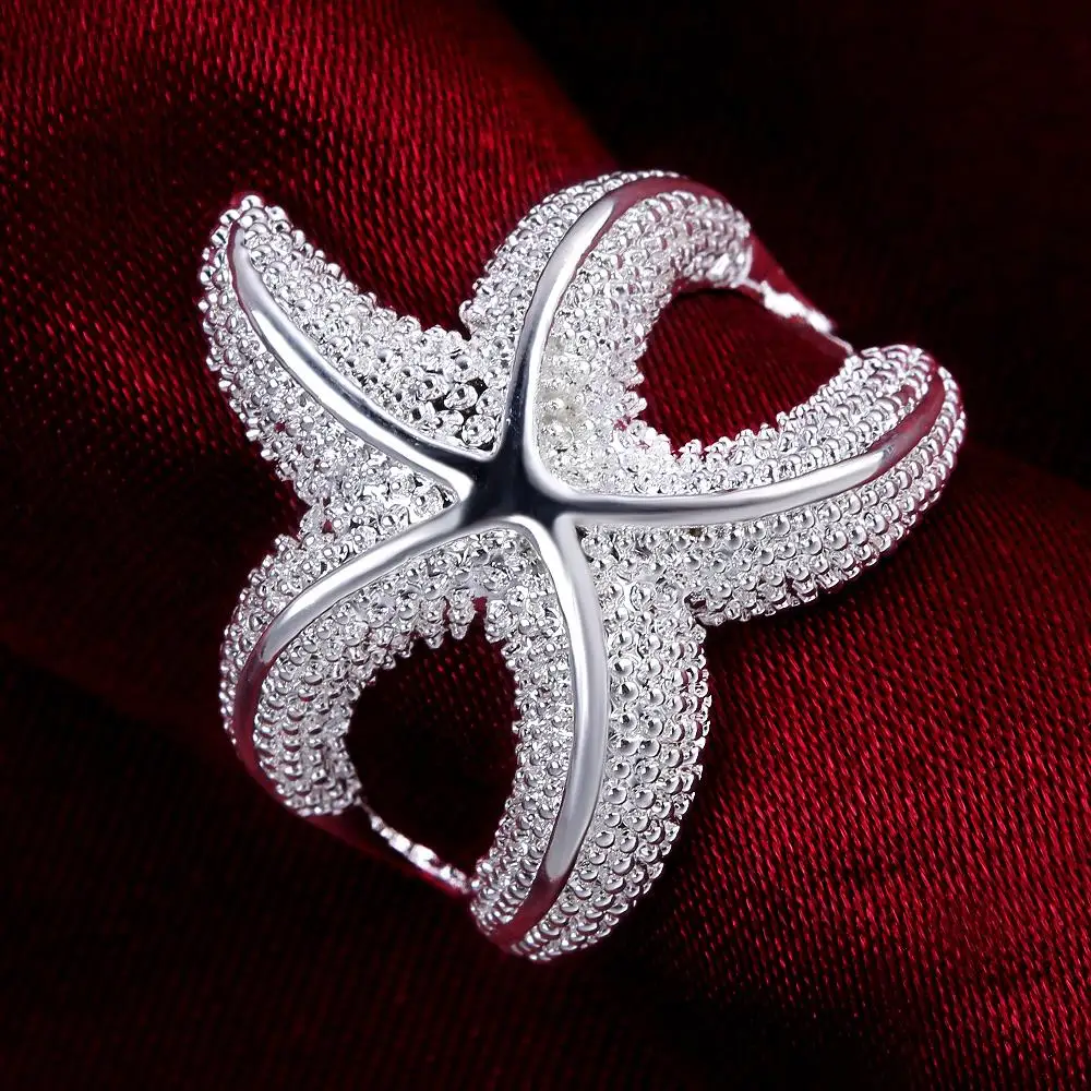 High quality 925 Sterling Silver fine Big starfish Rings For Women Fashion Party wedding luxury Charms Jewelry Christmas gift
High quality 925 Sterling Silver fine Big starfish Rings For Women Fashion Party wedding luxury Charms Jewelry Christmas gift