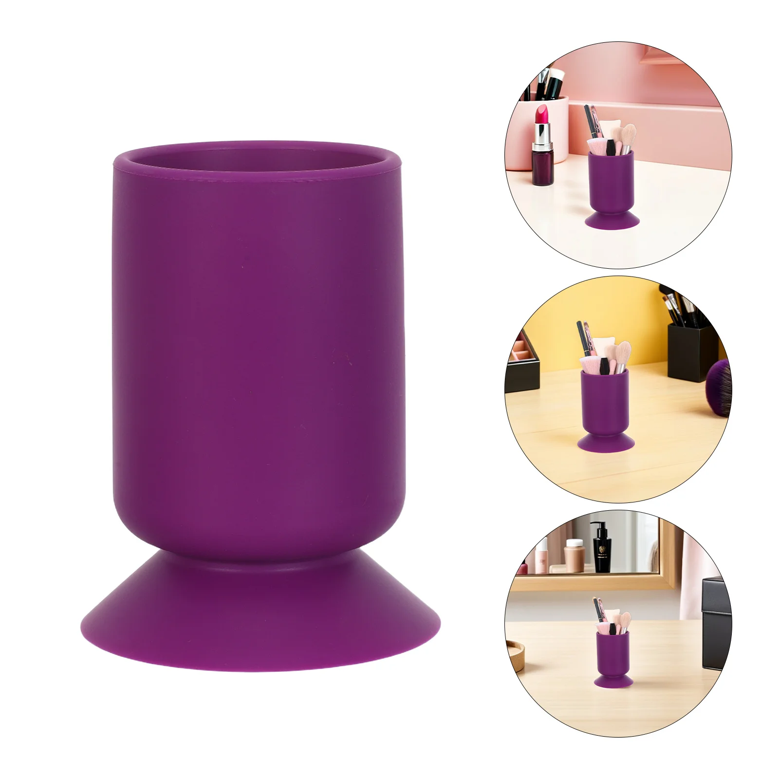 Silicone Suction Cup Pen Holder Purple Desktop Brush Organizer For Makeup Stationery Flower Vase Desk Pencil Storage
Silicone Suction Cup Pen Holder Purple Desktop Brush Organizer For Makeup Stationery Flower Vase Desk Pencil Storage