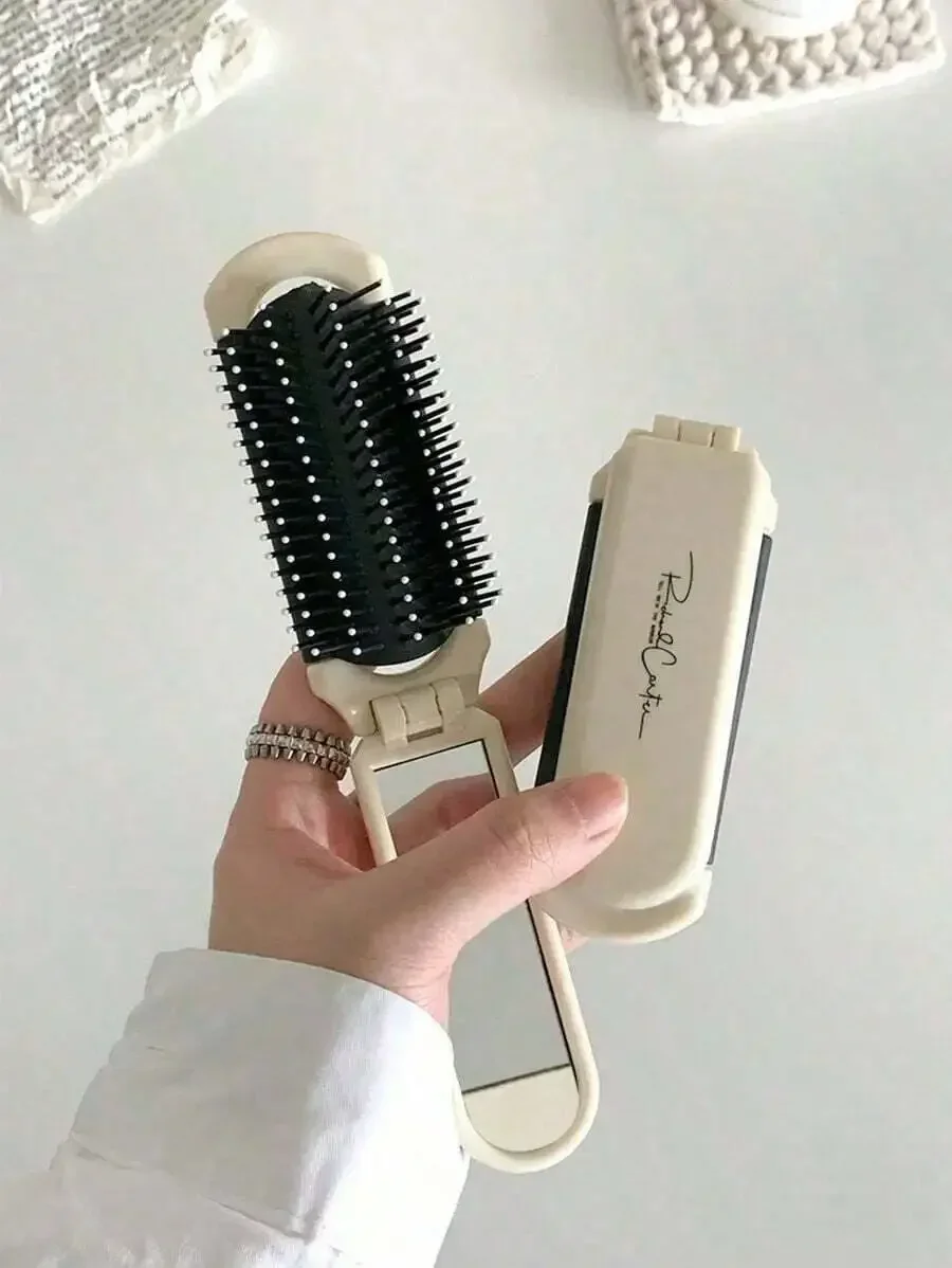 Foldable Comb - Cream Color, Portable With Built-In Mirror,Hair Brush,Comb,Hair Tools,Hair Products And Accessories For Barber
Foldable Comb - Cream Color, Portable With Built-In Mirror,Hair Brush,Comb,Hair Tools,Hair Products And Accessories For Barber