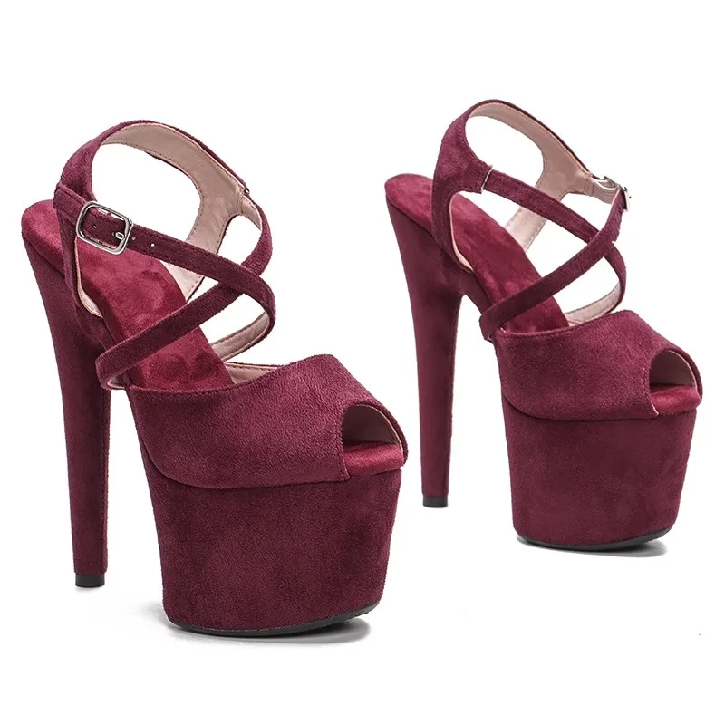 17CM/7inches Suede Upper Plating Platform Sexy High Heels Sandals Pole Dance Shoes 064
17CM/7inches Suede Upper Plating Platform Sexy High Heels Sandals Pole Dance Shoes 064