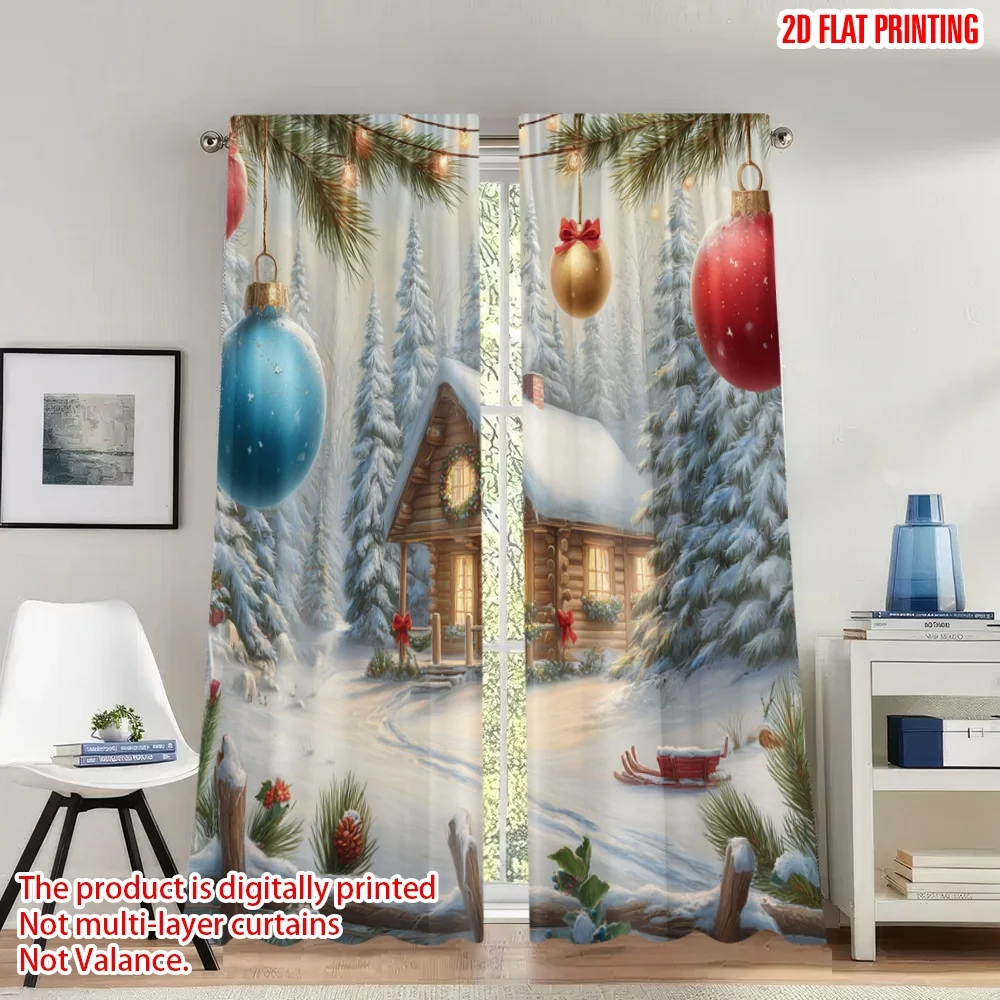 2pcs 2D flat printing Merry Christmas Party Curtains Cozy Cabin Snow Winter Christmas Eve Digital Printed Polyester Drapes
2pcs 2D flat printing Merry Christmas Party Curtains Cozy Cabin Snow Winter Christmas Eve Digital Printed Polyester Drapes