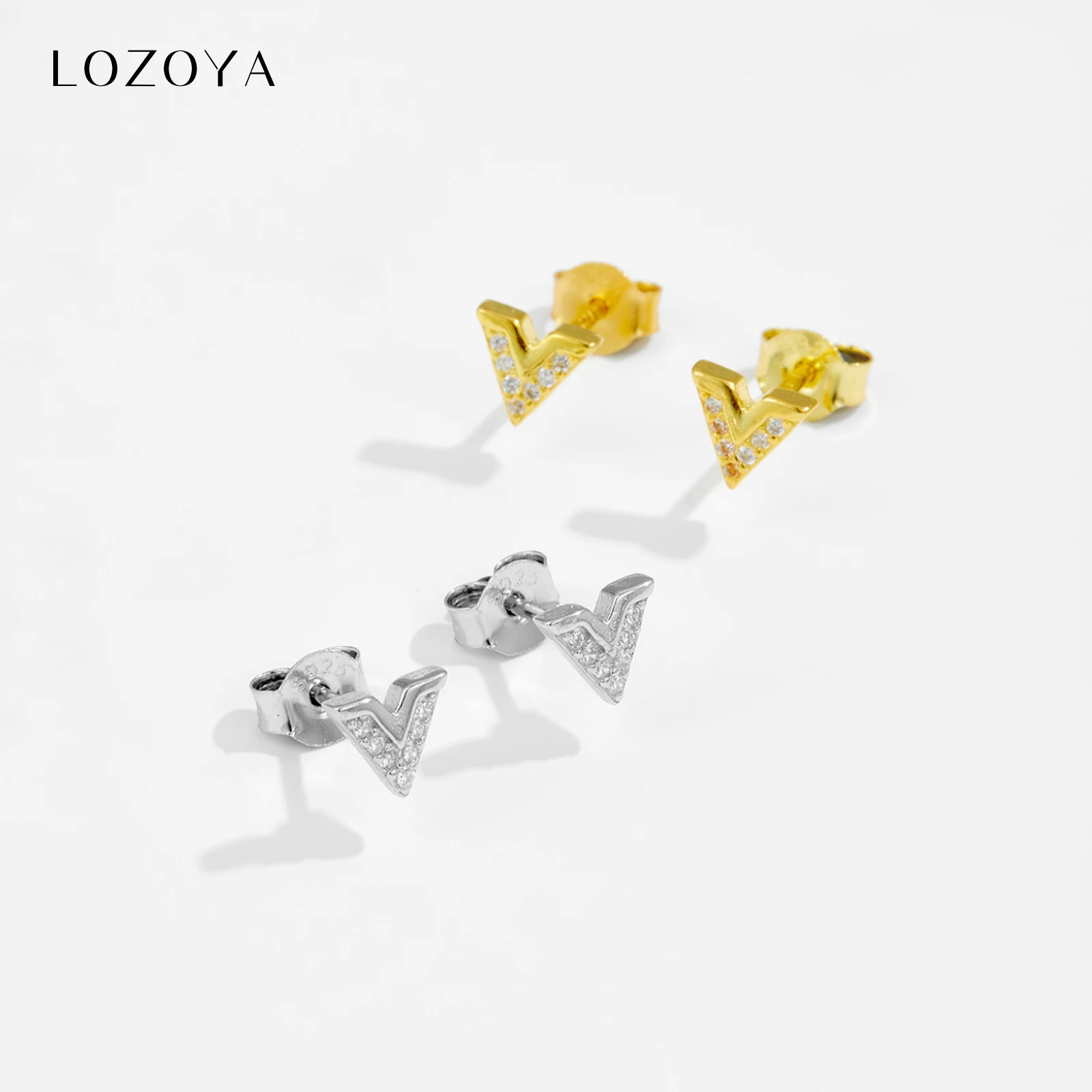 LOZOYA 925 Sterling Silver Gold V Zircon CZ Stud Earring Piercing Women 2026 Trendy Luxury Fine Crystal Daily Jewelry Gift
LOZOYA 925 Sterling Silver Gold V Zircon CZ Stud Earring Piercing Women 2026 Trendy Luxury Fine Crystal Daily Jewelry Gift
