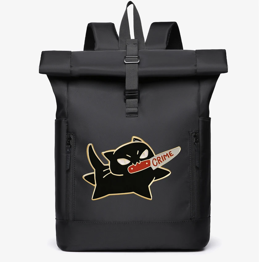 Unisex Commuter Computer Backpack Cute Cartoon Black Cat A Knife In Mouth Lapel Print Business College Student Bookbag Trip Bag
Unisex Commuter Computer Backpack Cute Cartoon Black Cat A Knife In Mouth Lapel Print Business College Student Bookbag Trip Bag