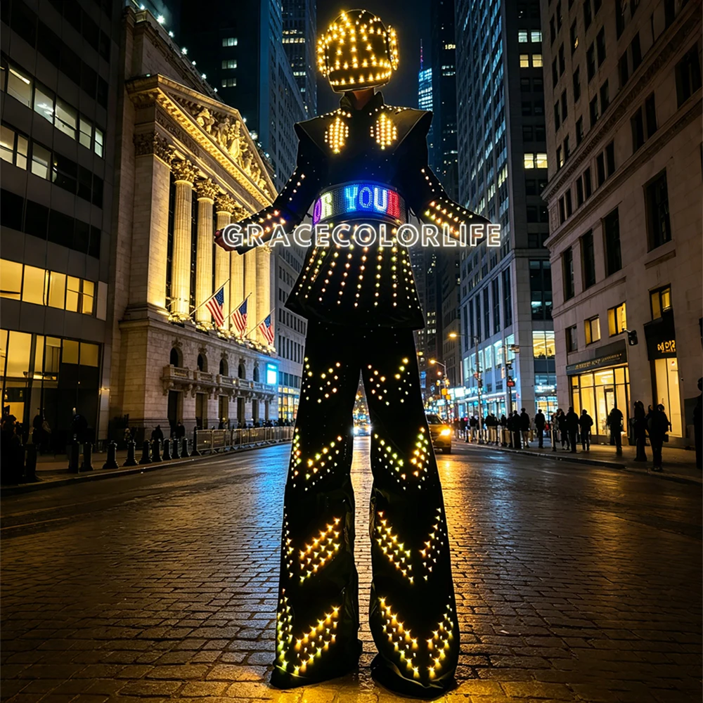 LED Robot Costume with Programmable Screen Luminous LED Suit for Nightclub Bar DJ Show Stage Performance Batteries Not Included
LED Robot Costume with Programmable Screen Luminous LED Suit for Nightclub Bar DJ Show Stage Performance Batteries Not Included
