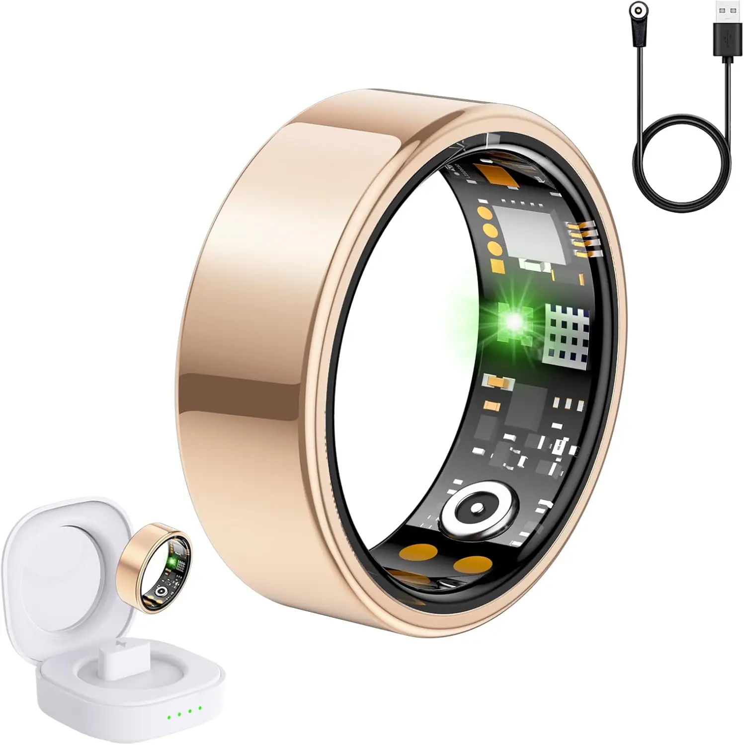 Smart Ring with Heart Rate, Blood Oxygen, Sleep & Activity Tracker, IP68 Waterproof, No Subscription, Compatible with iPhone & Android (Rose Gold, 7)
Smart Ring with Heart Rate, Blood Oxygen, Sleep & Activity Tracker, IP68 Waterproof, No Subscription, Compatible with iPhone & Android (Rose Gold, 7)