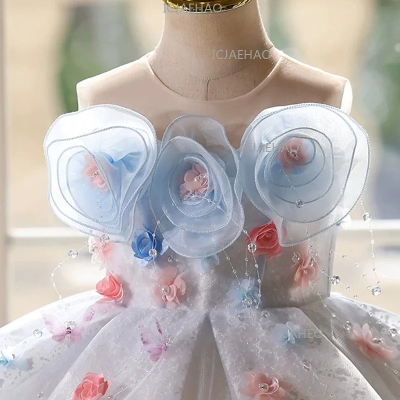 Children Girls Formal Blue Floral Birthday Party Dress Kids Banquet Performance Pageant Costume Princess Gown Kids Host Piano
Children Girls Formal Blue Floral Birthday Party Dress Kids Banquet Performance Pageant Costume Princess Gown Kids Host Piano