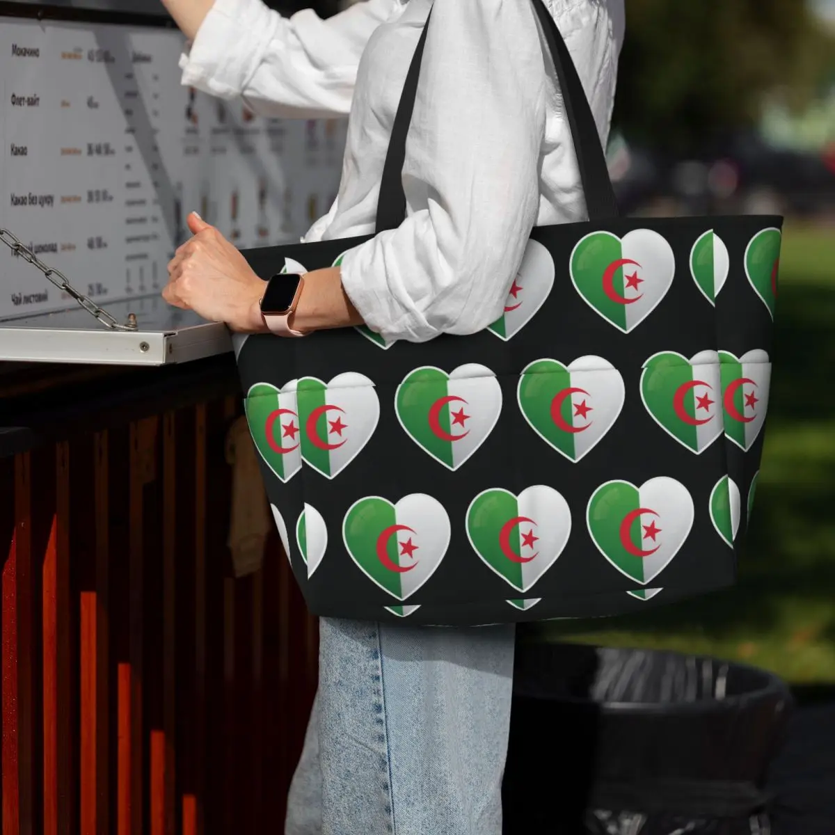 Algeria Algerian Flag Love Icon Beach Tote Bag Sport Gym Yoga Duffle Large Tote Bag Women Travel Bag Fitness bag
Algeria Algerian Flag Love Icon Beach Tote Bag Sport Gym Yoga Duffle Large Tote Bag Women Travel Bag Fitness bag