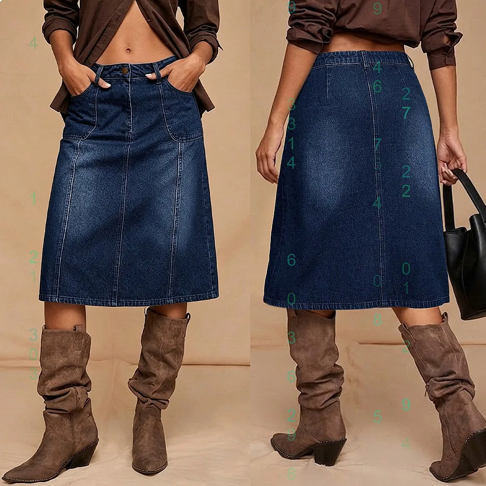 Womens Denim Midi Skirt High Waist A Line Vintage Washed Casual Long Skirts
Womens Denim Midi Skirt High Waist A Line Vintage Washed Casual Long Skirts