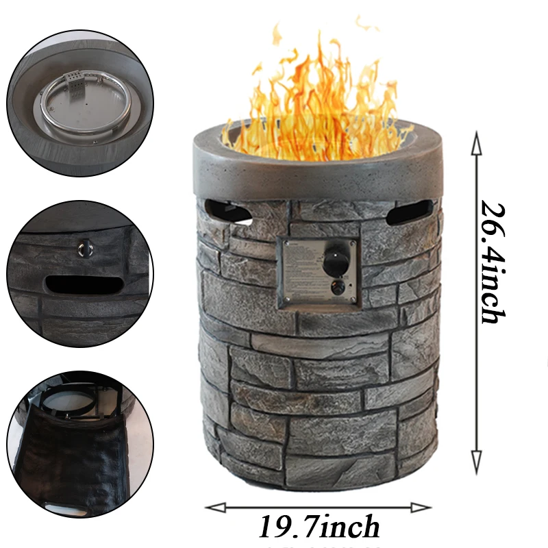20 Inch Propane Fire Table 32000 BTU Large Concrete Fire Pit Table for Outdoor Garden Patio Smokeless Gas Fire Pit
20 Inch Propane Fire Table 32000 BTU Large Concrete Fire Pit Table for Outdoor Garden Patio Smokeless Gas Fire Pit