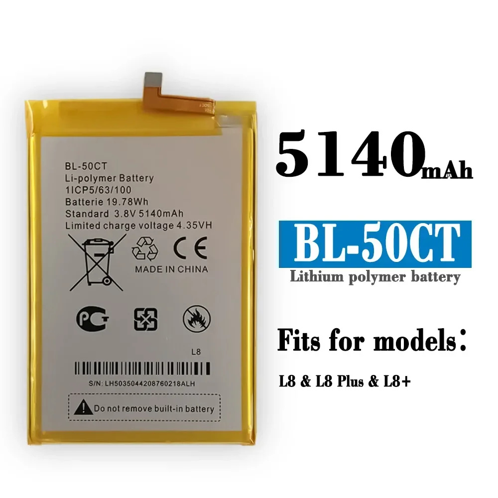 Высококачественный аккумулятор для мобильного телефона Tecno L8 L8 + L8 PIUS BL-50CT, встроенный аккумулятор большой емкости 5140 мАч
Высококачественный аккумулятор для мобильного телефона Tecno L8 L8 + L8 PIUS BL-50CT, встроенный аккумулятор большой емкости 5140 мАч