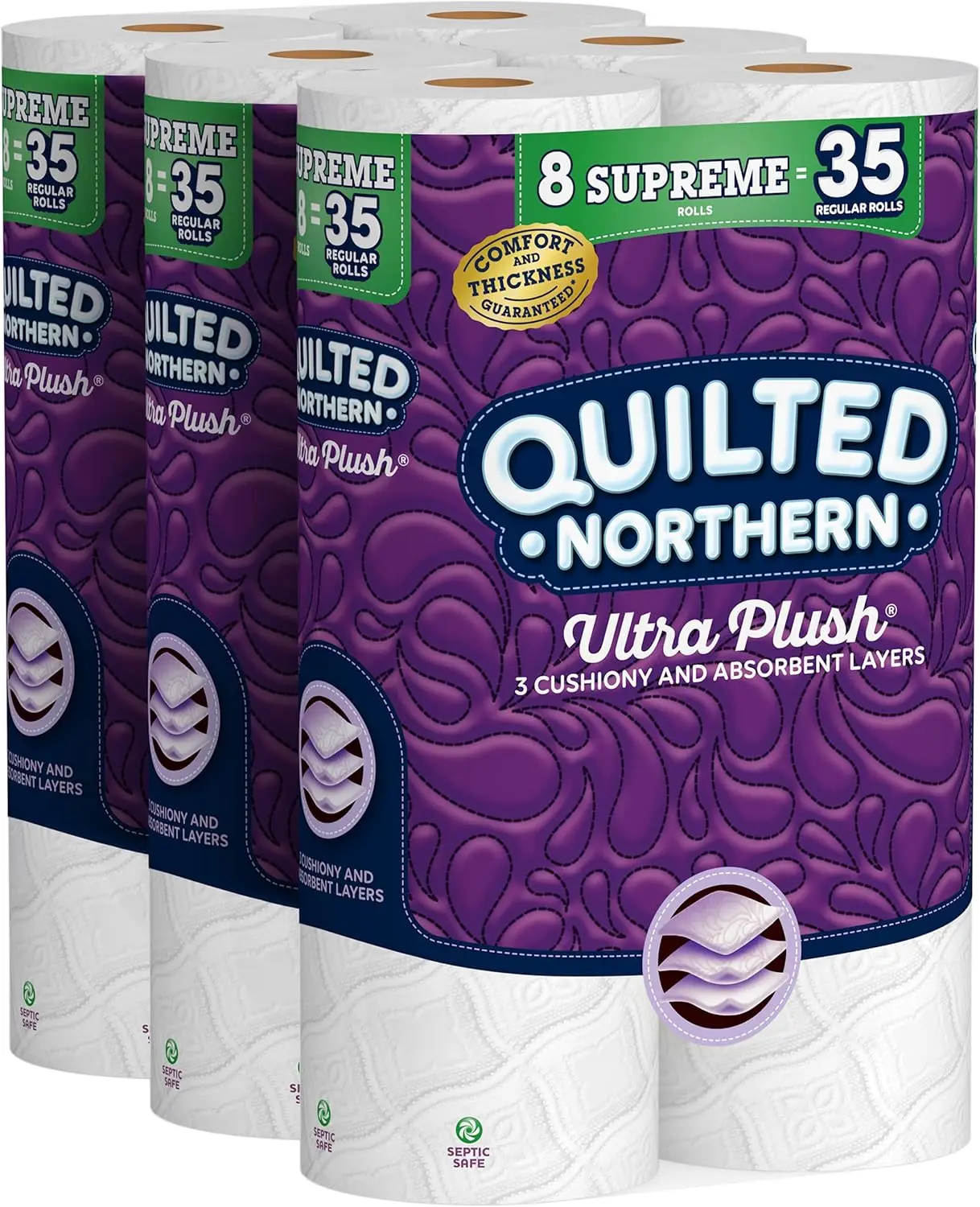 Ultra Plush Toilet Paper, 24 Supreme Rolls = 105 Regular Rolls, 3-Ply Bath Tissue
Ultra Plush Toilet Paper, 24 Supreme Rolls = 105 Regular Rolls, 3-Ply Bath Tissue
