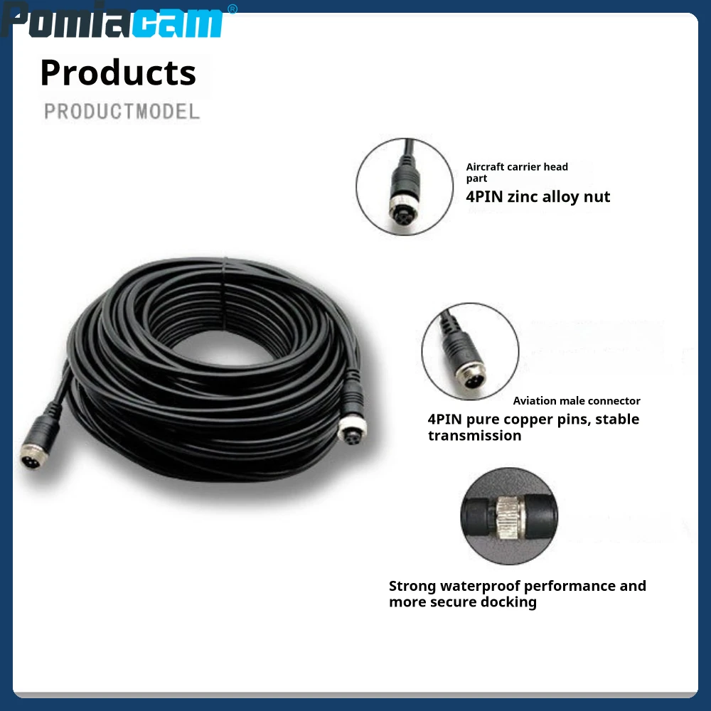 4-ядерный удлинительный кабель из чистой меди M12, авиационная головка, видеокабель для наблюдения за транспортными средствами, автобусный отсек, камера грузовика 
4-ядерный удлинительный кабель из чистой меди M12, авиационная головка, видеокабель для наблюдения за транспортными средствами, автобусный отсек, камера грузовика