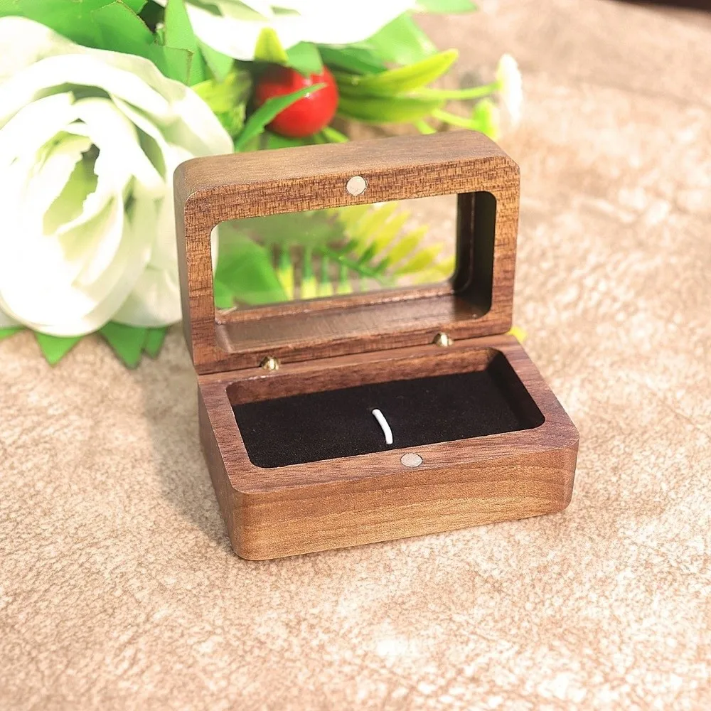 Double Slot Wooden Ring Box Opening Window Rectangular Black Walnut Cufflinks Box Exquisite Dustproof Jewelry Ring Holder
Double Slot Wooden Ring Box Opening Window Rectangular Black Walnut Cufflinks Box Exquisite Dustproof Jewelry Ring Holder