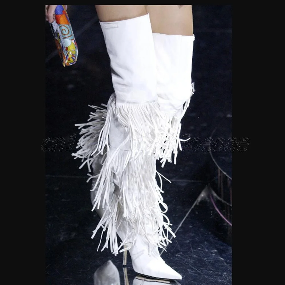 White Thigh High Trouser Boots Tassels Decor Patent Leather Shoes for Women Thin High Heels Sexy Shoes 2025 Zapatos Para Mujere
White Thigh High Trouser Boots Tassels Decor Patent Leather Shoes for Women Thin High Heels Sexy Shoes 2025 Zapatos Para Mujere