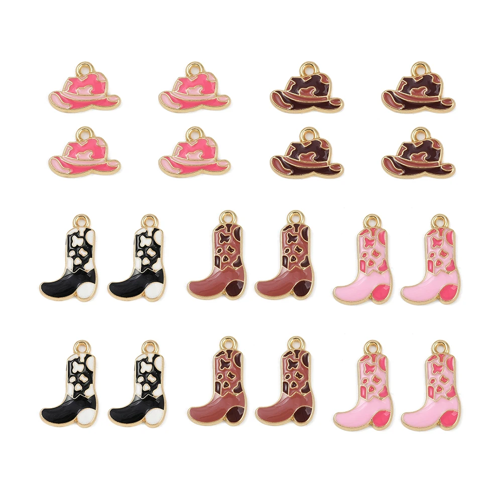 10pcs West Cowboy Boots Hat Series Alloy Enamel Pendant Cowboy Shoes Drop Oil Charms Necklace DIY Jewelry Making Accessories
10pcs West Cowboy Boots Hat Series Alloy Enamel Pendant Cowboy Shoes Drop Oil Charms Necklace DIY Jewelry Making Accessories