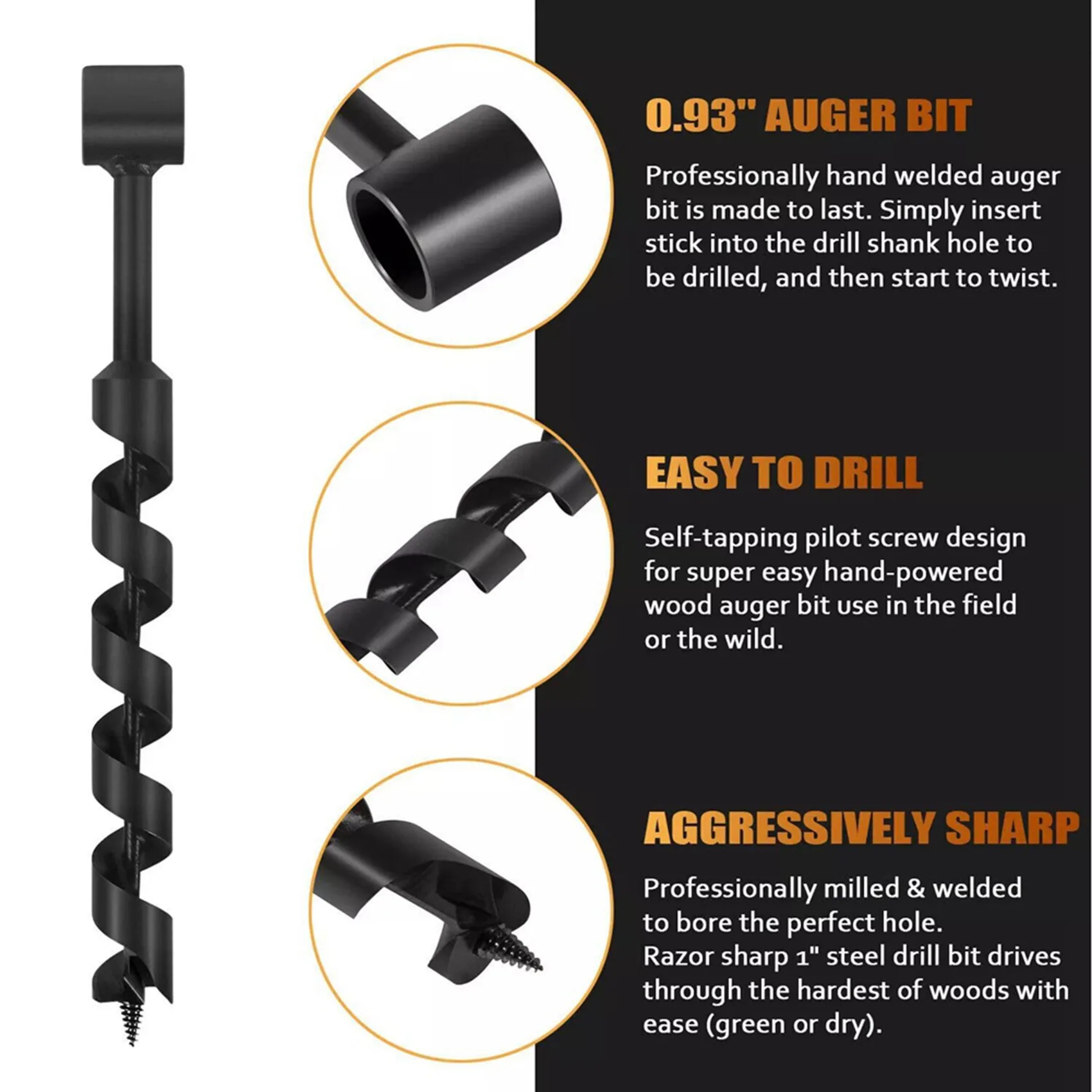 A25I-2Pcs 1 Inch Hand Auger Wrench 1 X 12Inch Manual Hole Eye Wood Auger Drill Bit For Camping And Survival And Backpack Tool
A25I-2Pcs 1 Inch Hand Auger Wrench 1 X 12Inch Manual Hole Eye Wood Auger Drill Bit For Camping And Survival And Backpack Tool