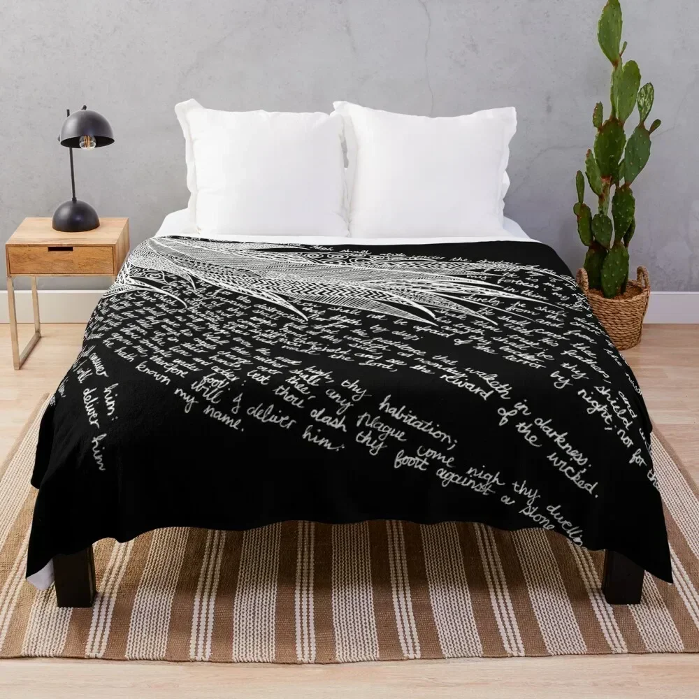 Psalm 91 (on Black) Throw Blanket Soft Comfort Blanket for Reading Watching TV
Psalm 91 (on Black) Throw Blanket Soft Comfort Blanket for Reading Watching TV