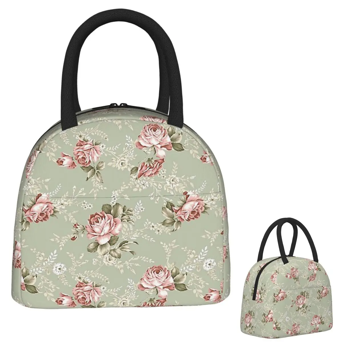 Vintage Blush Roses - Sage Green Background Lunch Bag Insulated Bento Box Waterproof Lunch Tote Leakproof Picnic Bag Thermal Bag 
Vintage Blush Roses - Sage Green Background Lunch Bag Insulated Bento Box Waterproof Lunch Tote Leakproof Picnic Bag Thermal Bag