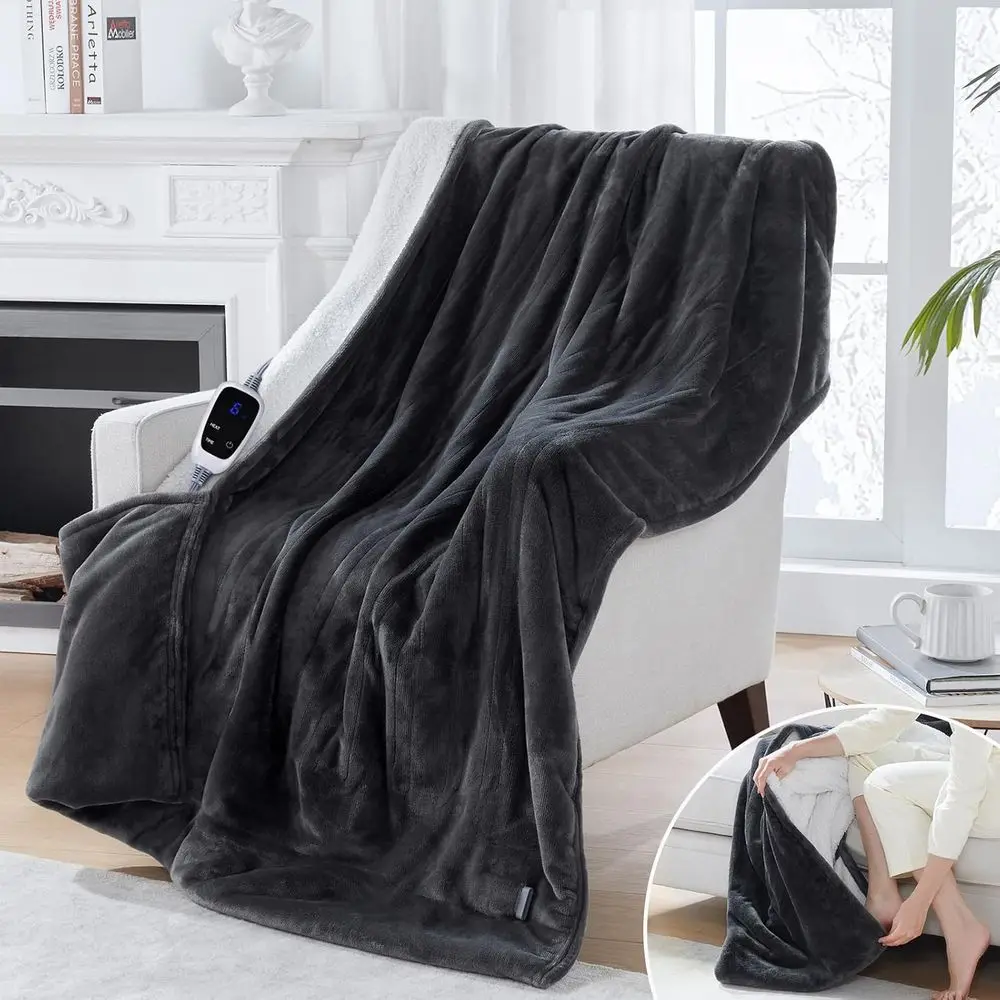 Heated Blanket with 6 Temperature Settings, Auto-Off Timer, and Machine Washable, 50x62 Inches, Grey
Heated Blanket with 6 Temperature Settings, Auto-Off Timer, and Machine Washable, 50x62 Inches, Grey