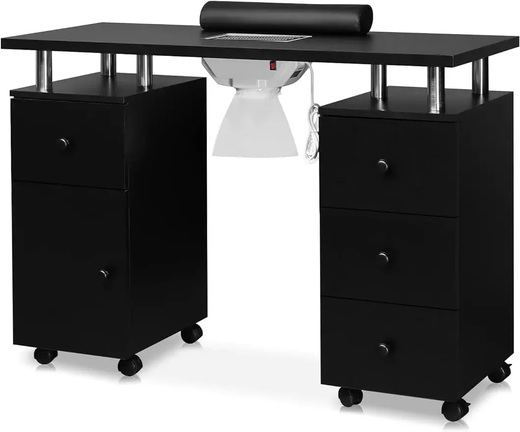 Manicure Table Nail Desk for Nail Tech, Nail Table Station w/Electric Dust Collector, Makeup Beauty Salon Storage
Manicure Table Nail Desk for Nail Tech, Nail Table Station w/Electric Dust Collector, Makeup Beauty Salon Storage