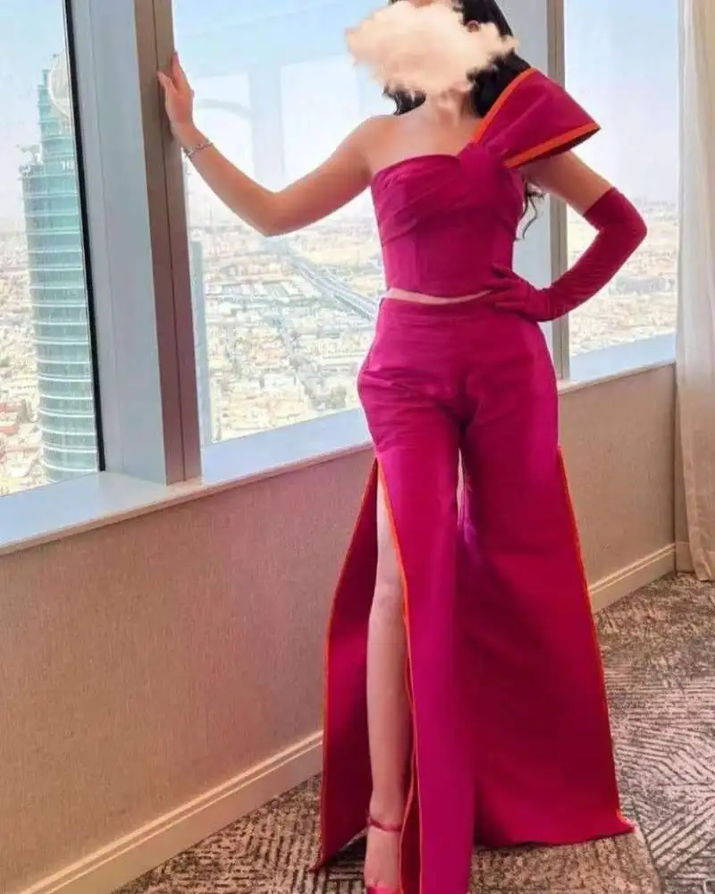 Pantsuit Prom Dresses 2023 One-Shoulder With Glove High Split Floor-Length Arabia Formal Occasion Dresses Vestidos De Graduación
Pantsuit Prom Dresses 2023 One-Shoulder With Glove High Split Floor-Length Arabia Formal Occasion Dresses Vestidos De Graduación