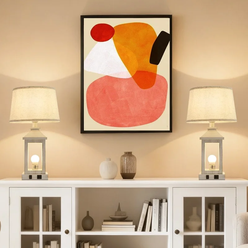 20.5" Vintage Table Lamp Set for Living Room, Farmhouse Industrial Nightstand Lamp with USB C+A and Outlet, White Bedside Lamp for End Table, Includes Light Bulbs
20.5" Vintage Table Lamp Set for Living Room, Farmhouse Industrial Nightstand Lamp with USB C+A and Outlet, White Bedside Lamp for End Table, Includes Light Bulbs