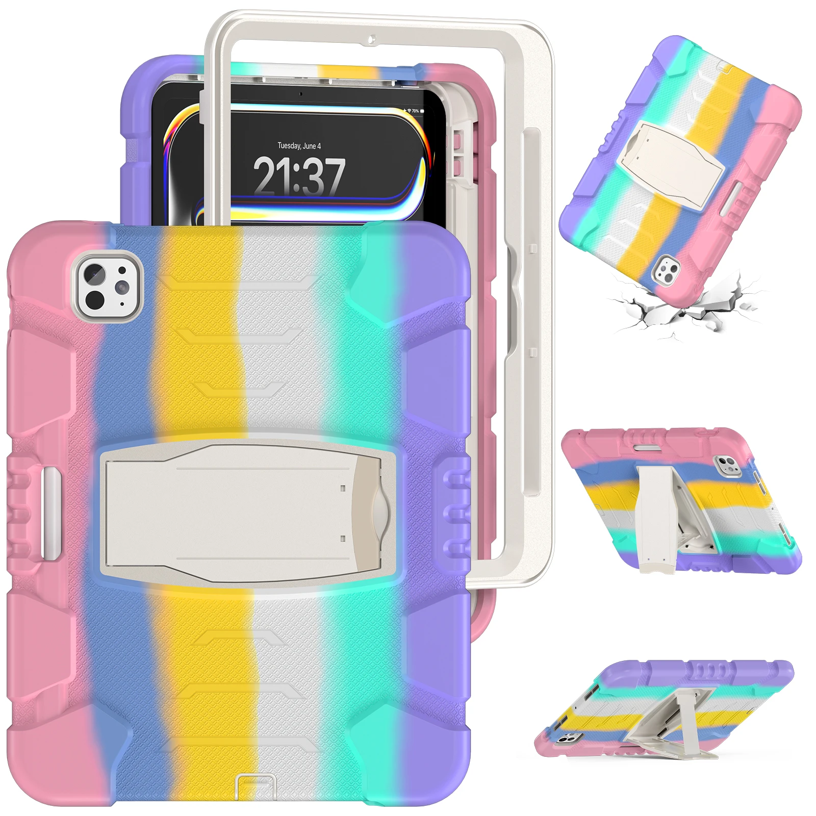 3-Layers Anti-Slip Case For Apple iPad Pro 11 2024 M4 Model A2836 A2837 A3006 Heavy Duty Kickstand Cover Shockproof Protection
3-Layers Anti-Slip Case For Apple iPad Pro 11 2024 M4 Model A2836 A2837 A3006 Heavy Duty Kickstand Cover Shockproof Protection