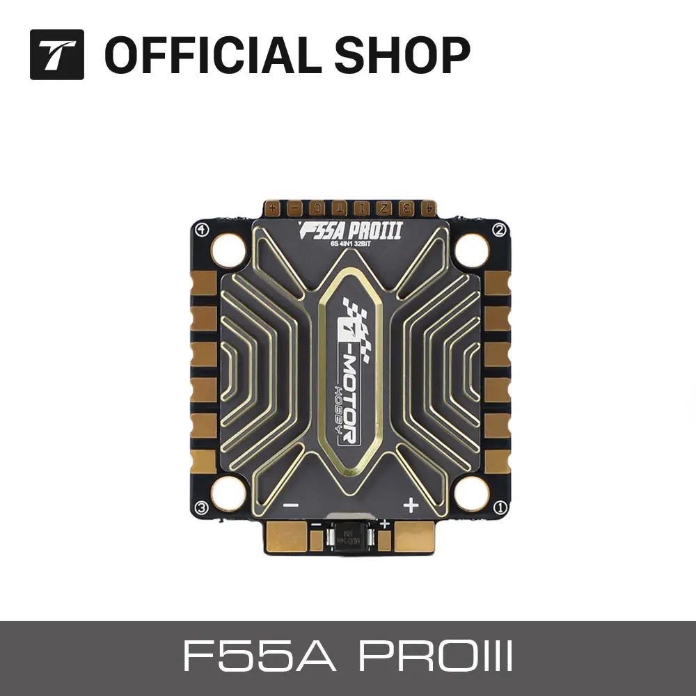 T-MOTOR F55APROIII F55A PROIII 4IN1 ESC STM32G071 Support wide PWM frequency
T-MOTOR F55APROIII F55A PROIII 4IN1 ESC STM32G071 Support wide PWM frequency