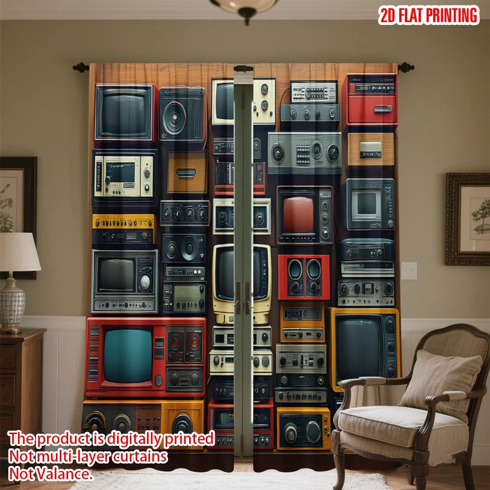 2D flat printing 2pcs Curtain Retro Electronics Collection Digital Printed Polyester Drapes Festive Wall Decor for living room
2D flat printing 2pcs Curtain Retro Electronics Collection Digital Printed Polyester Drapes Festive Wall Decor for living room