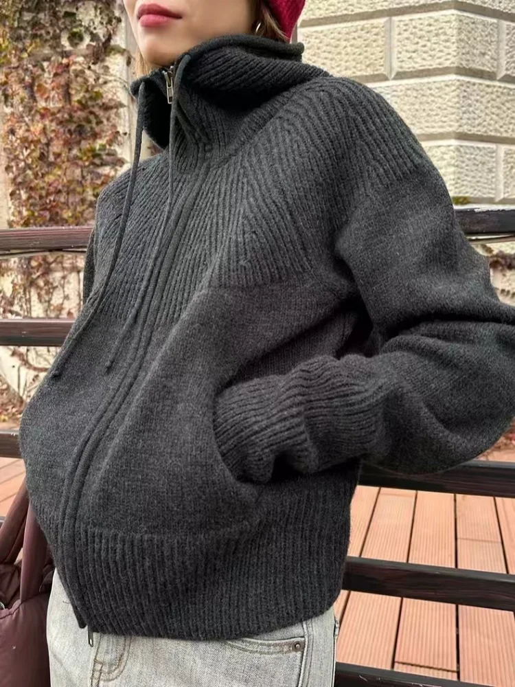 Ladies Fashion Pure Cashmere Cardigan with Hood Zipper Sweater Coat - Warm Comfortable Knitwear for Women
Ladies Fashion Pure Cashmere Cardigan with Hood Zipper Sweater Coat - Warm Comfortable Knitwear for Women