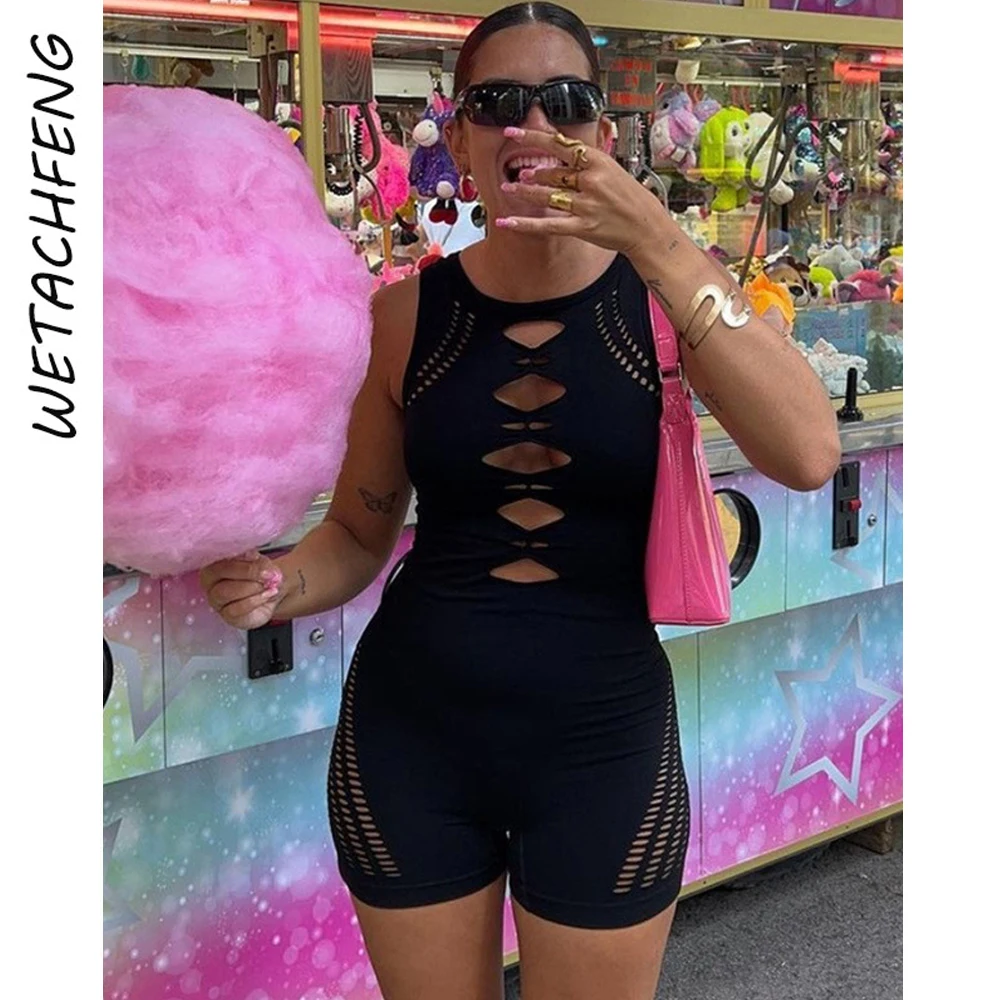 Hollow Out Black Elastic High Waist Shorts Rompers Summer Sexy Streetwear Skinny Fitness Sport Playsuits Women One Piece Outfits
Hollow Out Black Elastic High Waist Shorts Rompers Summer Sexy Streetwear Skinny Fitness Sport Playsuits Women One Piece Outfits